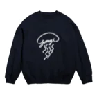 YuragiのWhite LOGO Jellyfish Crew Neck Sweatshirt