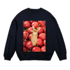 Akijiのアビにゃんとサクランボ Crew Neck Sweatshirt