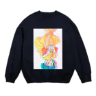 pipipiの逆さ女の子 Crew Neck Sweatshirt