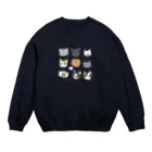 ざわ屋のネコの顔いろいろ Crew Neck Sweatshirt