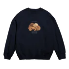 chourire toujoursの🐩puppy toypoodle文字White ver. Crew Neck Sweatshirt