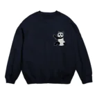 キッチン くろねこのパンダマーク Crew Neck Sweatshirt