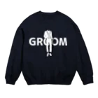 ペアTシャツ屋のシバヤさんのペア(GROOM)タキシード_白_FW スウェット