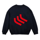 ジャンプ力に定評のある前田のイケハヤの首から左肩にかけての曲線３本 Crew Neck Sweatshirt