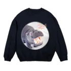 羊毛けだまkanaのカバさんのdaisukidayo！ Crew Neck Sweatshirt