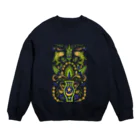 IZANAMI by Akane Yabushitaの🇹🇷トルコのイズニックタイル【オリーブ】 Crew Neck Sweatshirt