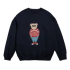 papiko くまさんの洋服を着てお出かけするクマさん　あか　シンプル Crew Neck Sweatshirt