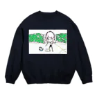 水草のサッカー・ガール Crew Neck Sweatshirt