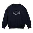 サメ わりとおもいのわりとシンプルなサメ2021白線 Crew Neck Sweatshirt