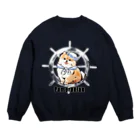 犬グッズの店しえるぶるーのマリンだワン！　ポメラニアン Crew Neck Sweatshirt