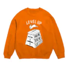 ねこぜもんのLEVEL UP FTS しろいロゴ Crew Neck Sweatshirt