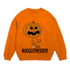 ねこ山うさぎのハロウィンのパンプキン🎃 Crew Neck Sweatshirt