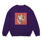 猫のきぬくんのお店のSKATER CAT Crew Neck Sweatshirt