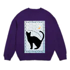 キャッツハンド：suzuriショップのものしりネコ Crew Neck Sweatshirt