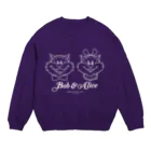 NPO法人愛・あいネットのボブ＆アリス正面（白線画） Crew Neck Sweatshirt