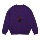 Yokokkoの店のくろねこのむーちゃん Crew Neck Sweatshirt