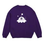 cosmicatiromのUFO 白 Crew Neck Sweatshirt