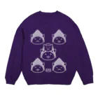 PygmyCat　suzuri店の仏にゃんｓ（白線） Crew Neck Sweatshirt