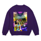 GECKO-SO-SINGのパワーストーン『ブラッドショットアイオライト』 Crew Neck Sweatshirt