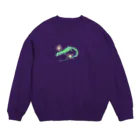 Sumireptiles🐍__爬虫類・生き物グッズのミドリガストロカナヘビ ver.2 Crew Neck Sweatshirt