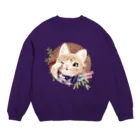 羊毛けだまkanaのいざないの蝶々シリーズ03 Crew Neck Sweatshirt