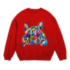 TANSU ART コレクションのカラフルフレンチブル Crew Neck Sweatshirt