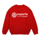 大原学園 福岡校 eスポーツ部のeスポーツ大原福岡　白抜きロゴ横 Crew Neck Sweatshirt