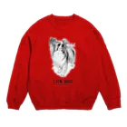 I love cats&dogs　のパピオン Crew Neck Sweatshirt