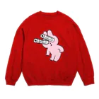 おかだひろみ の へんてこランドSHOPの目からちくわぶ Crew Neck Sweatshirt