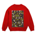 WAMI ARTの猫迷彩茶色 Crew Neck Sweatshirt