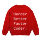 くろふね@PokemonGOの日本代表のHarder Better Faster Coder. (Source Code Pro ver.) Crew Neck Sweatshirt