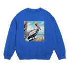 京都イラスト工房の動物シリーズ12：ペリカン Crew Neck Sweatshirt