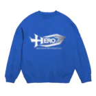 HEROバリアフリープロレスのHEROロゴ青 Crew Neck Sweatshirt