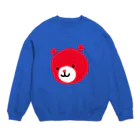 ari1717のポケットくま　ビッグフェイス赤 Crew Neck Sweatshirt