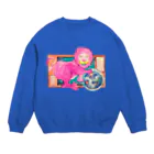 沢ちゃん♪のピンクのライオン Crew Neck Sweatshirt