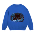 tomidoronの爪が稲妻　青 Crew Neck Sweatshirt