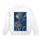 sayahartのgashadokuro BLUE（tokumiシリーズ） Crew Neck Sweatshirt