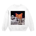 SPADAのMoai Statue and Cat Art Crew Neck Sweatshirt