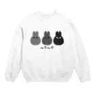 nagiのmeme3匹（モノトーン） Crew Neck Sweatshirt