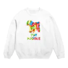 onehappinessのトイプードル　骨ガム Crew Neck Sweatshirt