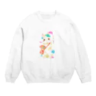 しず華＊(カラー･リボンボン)の絵描き屋のキキくん Crew Neck Sweatshirt