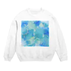 葉月あさこ(風椋)＠癒しの書【公式】のインクアート ブルー系 Crew Neck Sweatshirt