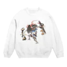 和もの雑貨 玉兎の百鬼夜行絵巻 鍋坊主【絵巻物・妖怪・かわいい】 Crew Neck Sweatshirt