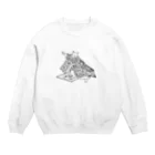 猫の浮世絵・草紙の逆上するおこまちゃん Crew Neck Sweatshirt