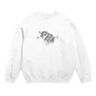 猫の浮世絵・草紙の逃げ惑うとら Crew Neck Sweatshirt