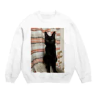 キキの黒猫ショップの黒ネコちゃん Crew Neck Sweatshirt