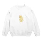 猫の浮世絵・草紙ののんびり目を閉じている猫 Crew Neck Sweatshirt