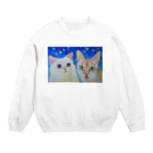 harupink🌸ペット似顔絵illustの『夜のお散歩』 Crew Neck Sweatshirt