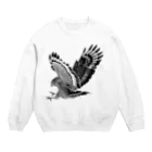 WILDBIRD GOODS SHOPのカンムリワシ・モノクロ Crew Neck Sweatshirt