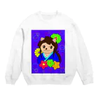 greetenの猫 侍くん 和柄 Crew Neck Sweatshirt